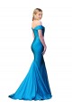 Compre Azul Verde pavo real Sirena Hombros Descubiertos Satén Largo Formales Vestidos de dama de honor / Vestidos de fiesta