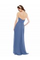 Compre Azul Windsor línea A Cuello de Corazón Sin tirantes Gasa Largo Vestidos de dama de honor