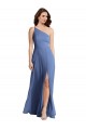 Compre Azul Windsor línea A Un Hombre Gasa Largo Formales Vestidos de dama de honor / Vestidos de noche