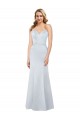 Compre Azul cielo claro Cubierta Sin tirantes Satén Largo Formales Vestidos de dama de honor / Vestidos de fiesta