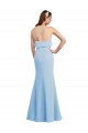 Compre Azul cielo claro Sirena Tirantes espagueti Cuello en V Gasa Largo Vestidos de dama de honor