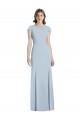 Compre Azul cielo claro Trompeta Barco Crepé Elástico Largo Vestidos de dama de honor / Vestidos de fiesta