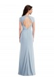 Compre Azul cielo claro Trompeta Crepé Elástico Largo Formales Vestidos de dama de honor / Vestidos de fiesta