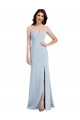 Compre Azul cielo claro Trompeta Cuello en V Sin tirantes Crepé Elástico Largo Vestidos de dama de honor / Vestidos de fiesta