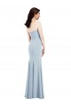 Compre Azul cielo claro Trompeta Cuello en V Sin tirantes Crepé Elástico Largo Vestidos de dama de honor / Vestidos de fiesta