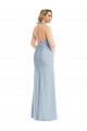 Compre Azul cielo claro Trompeta Halter Crepé Elástico Largo Vestidos de dama de honor / Vestidos de fiesta