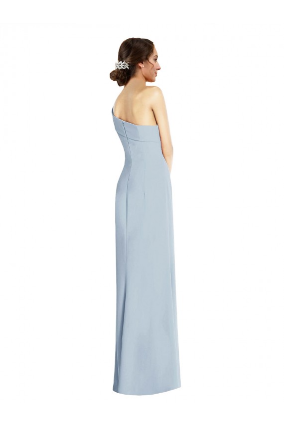 Compre Azul cielo claro Trompeta Hombros Descubiertos Crepé Elástico Largo Formales Vestidos de dama de honor / Vestidos de fiesta
