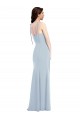 Compre Azul cielo claro Trompeta Sin tirantes Crepé Elástico Largo Vestidos de dama de honor / Vestidos de fiesta