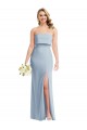 Compre Azul cielo claro Trompeta Sin tirantes Crepé Elástico Largo Vestidos de dama de honor / Vestidos de fiesta