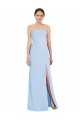 Compre Azul cielo claro Trompeta Sin tirantes Gasa Largo Formales Vestidos de dama de honor / Vestidos de noche