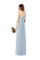 Compre Azul cielo claro Trompeta Un Hombre Crepé Elástico Largo Vestidos de dama de honor / Vestidos de fiesta