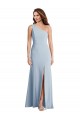 Compre Azul cielo claro Trompeta Un Hombre Crepé Elástico Largo Formales Vestidos de dama de honor / Vestidos de fiesta