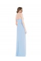 Compre Azul cielo claro línea A Cuello de Corazón Gasa Largo Vestidos de dama de honor