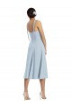Compre Azul cielo claro línea A Cuello de Corazón Midi Crepé Elástico Corto Vestidos de dama de honor / Vestidos de fiesta / Vestidos de cóctel