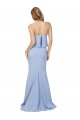 Compre Azul cielo claro línea A Sin tirantes Crepé Elástico Largo Formales Vestidos de dama de honor / Vestidos de fiesta