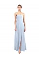 Compre Azul cielo claro línea A Sin tirantes Gasa Largo Vestidos de dama de honor