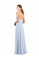 Compre Azul cielo claro línea A Sin tirantes Gasa Largo Vestidos de dama de honor