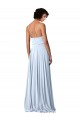 Compre Azul cielo claro línea A Tirantes espagueti Cuello en V Gasa Largo Vestidos de dama de honor