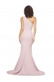 Compre Cubierta Un Hombre Barrer tren Crepé Elástico Largo Vestidos de dama de honor / Vestidos de fiesta