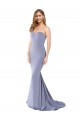 Compre Azul humo Sirena Cuello de Corazón Sin tirantes Crepé Elástico Largo Formales Vestidos de dama de honor / Vestidos de fiesta