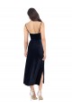 Compre Azul marina oscuro Columna Midi Terciopelo Elástico Corto Formales Vestidos de dama de honor / Vestidos de fiesta / Vestidos de cóctel