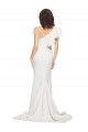 Compre Marfil Cubierta Un Hombre Barrer tren Crepé Elástico Largo Vestidos de dama de honor / Vestidos de fiesta