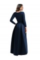 Compre Azul marina oscuro Cuello en V Spandex Largo Asimétrico Formales Vestidos de dama de honor / Vestidos de fiesta