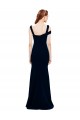 Compre Azul marina oscuro Sirena Hombros Descubiertos Crepé Elástico Largo Formales Vestidos de dama de honor / Vestidos de fiesta