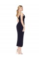 Compre Azul marina oscuro Sirena Tirantes espagueti Crepé Elástico Corto Asimétrico Formales Vestidos de dama de honor / Vestidos de fiesta / Vestidos de cóctel