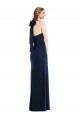 Compre Azul marina oscuro Trompeta Cuello Alto Crepé Elástico Largo Vestidos de dama de honor / Vestidos de fiesta