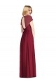 Compre Azul marina oscuro Trompeta Cuello en V Gasa Largo Vestidos de dama de honor