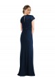 Compre Azul marina oscuro Trompeta Hombros Descubiertos Crepé Elástico Largo Formales Vestidos de dama de honor / Vestidos de fiesta