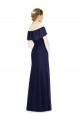Compre Azul marina oscuro Trompeta Hombros Descubiertos Gasa Largo Vestidos de dama de honor