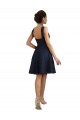 Compre Azul marina oscuro línea A Cuello de Corazón Encaje Corto Vestidos de dama de honor / Vestidos de cóctel