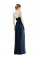 Compre Azul marina oscuro línea A Cuello de Corazón Sin tirantes Gasa Largo Formales Vestidos de dama de honor / Vestidos de noche