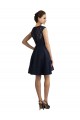 Compre Azul marina oscuro línea A Cuello en V Encaje Corto Vestidos de dama de honor / Vestidos de cóctel