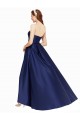 Compre Azul marina oscuro línea A Sin tirantes Satén Largo Asimétrico Formales Vestidos de dama de honor / Vestidos de fiesta