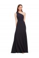 Compre Azul marina oscuro línea A Un Hombre Crepé Elástico Largo Formales Vestidos de dama de honor / Vestidos de fiesta
