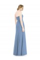 Compre Azul polvoriento Sirena Cuello de Corazón Sin tirantes Gasa Largo Vestidos de dama de honor
