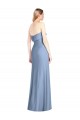Compre Azul polvoriento Trompeta Sin tirantes Gasa Largo Vestidos de dama de honor