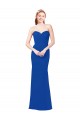 Compre Azul real línea A Cuello de Corazón Gasa Largo Vestidos de dama de honor