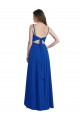 Compre Azul real línea A Tirantes espagueti Gasa Largo Asimétrico Vestidos de dama de honor