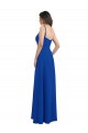 Compre Azul real línea A Un Hombre Gasa Largo Vestidos de dama de honor