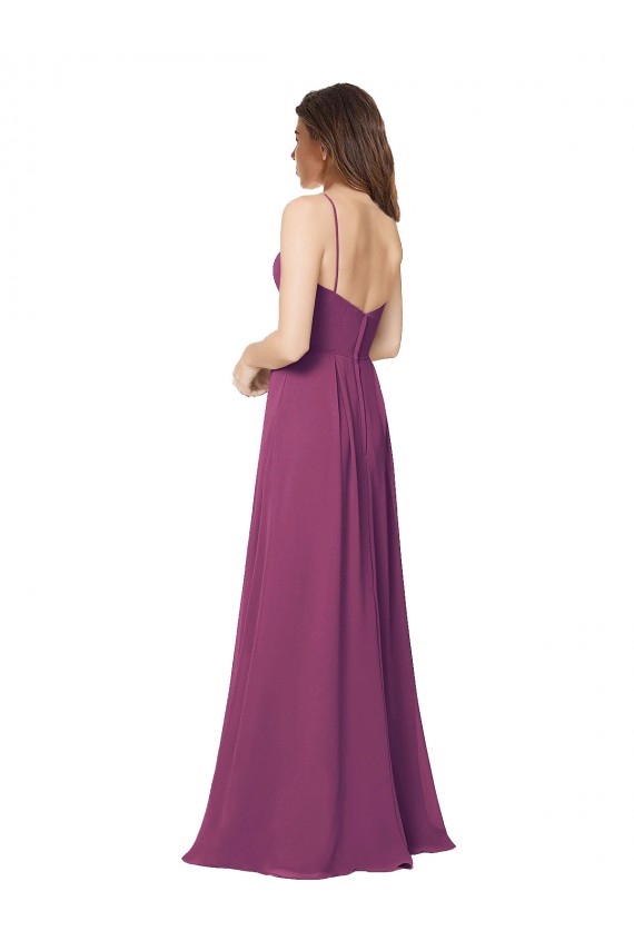 Compre Baya silvestre línea A Sin tirantes Gasa Largo Vestidos de dama de honor