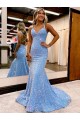 Compre Bígaro Cubierta Cuello en V Barrer tren Lentejuelas Terciopelo Largo Vestidos de fiesta