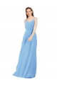 Compre Bígaro Cubierta Cuello en V Gasa Largo Vestidos de dama de honor