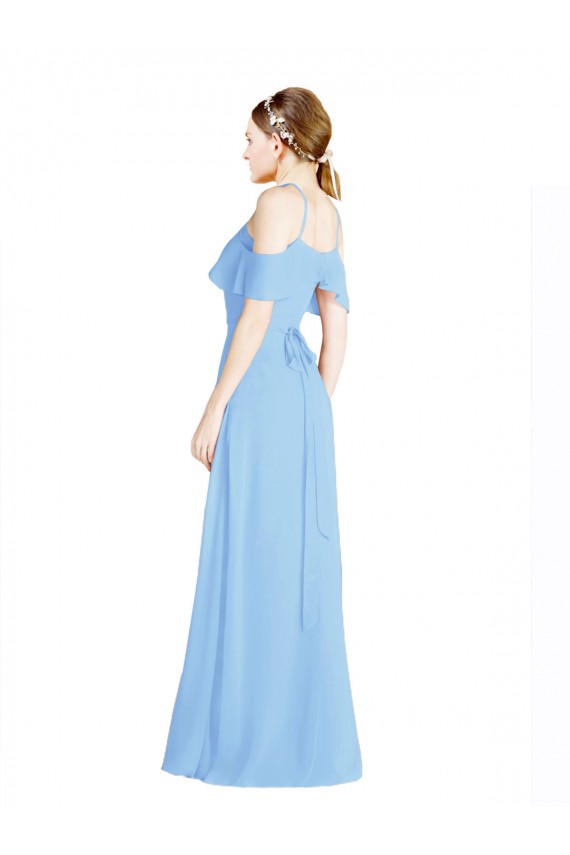 Compre Bígaro línea A Halter Gasa Largo Vestidos de dama de honor