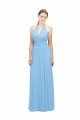 Compre Bígaro línea A Halter Gasa Largo Vestidos de dama de honor