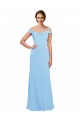 Compre Bígaro línea A Hombros Descubiertos Tirantes espagueti Gasa Largo Vestidos de dama de honor