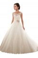 Compre Blanco Hombros Descubiertos Cola capilla Tul Encaje Vestidos de novia